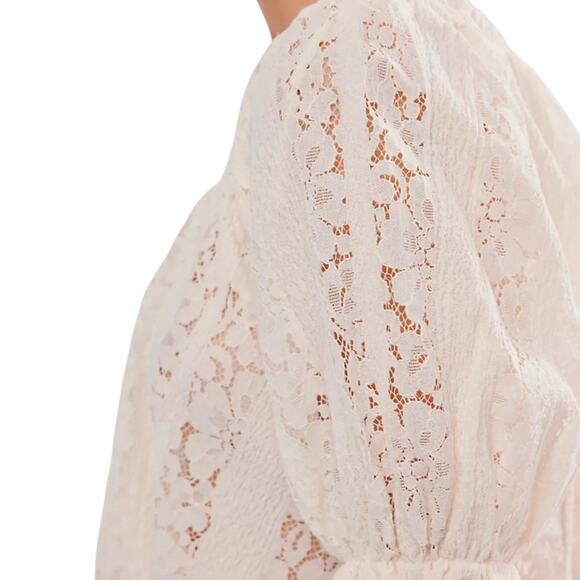 FREE PEOPLE Stacey lace ivory boho top Size XS - Picture 3 of 5